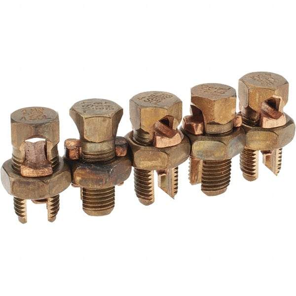 Value Collection - 8 to 4 AWG, Bronze Alloy, Split Bolt Connector - 17/32" Head Width - Caliber Tooling