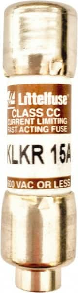 Value Collection - 600 VAC, 15 Amp, Fast-Acting Semiconductor/High Speed Fuse - 1-1/2" OAL, 200 (RMS Symmetrical) kA Rating, 13/32" Diam - Caliber Tooling