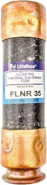 Value Collection - 125 VDC, 250 VAC, 35 Amp, Time Delay General Purpose Fuse - 3" OAL, 200 kA Rating, 13/16" Diam - Caliber Tooling