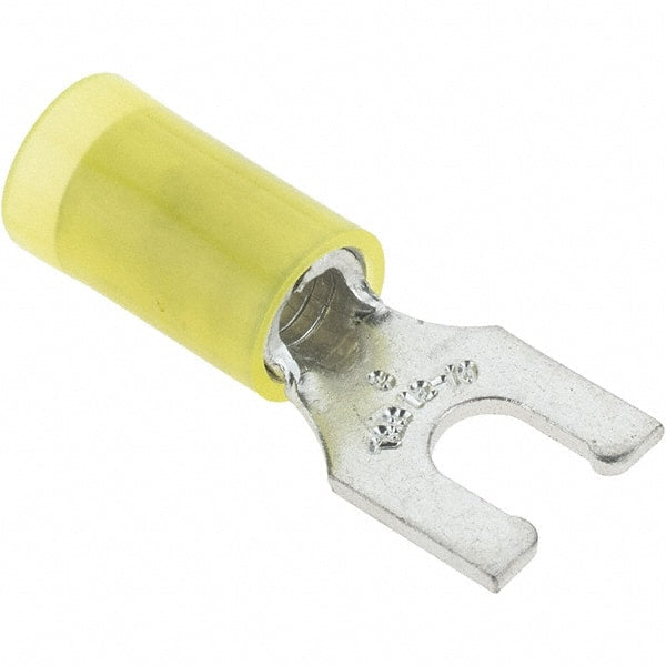 Value Collection - #8 Stud, 12 to 10 AWG Compatible, Partially Insulated, Crimp Connection, Locking Fork Terminal - Caliber Tooling