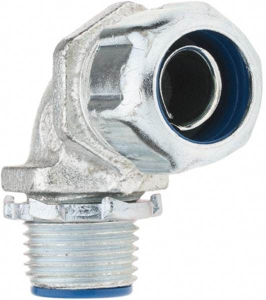 Value Collection - 3/8" Trade, Malleable Iron Threaded Angled FMC & Liquidtight Conduit Connector - Insulated - Caliber Tooling