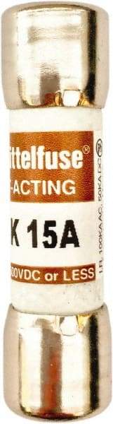 Value Collection - 600 VAC, 15 Amp, Fast-Acting Semiconductor/High Speed Fuse - 1-1/2" OAL, 100 at AC kA Rating, 13/32" Diam - Caliber Tooling