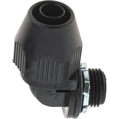 Value Collection - 3/8" Trade, PVC Compression & Threaded Angled Liquidtight Conduit Connector - Caliber Tooling