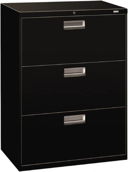 Hon - 30" Wide x 40.88" High x 19-1/4" Deep, 3 Drawer Roll-Out - Steel, Black - Caliber Tooling