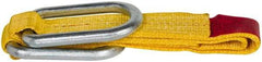 Value Collection - 4' Long x 2" Wide, 3,200 Lb Vertical Capacity, 1 Ply, Polyester Web Sling - 2,500 Lb Choker Capacity, with Hardware (Unilink) - Caliber Tooling