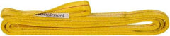 Value Collection - 10' Long x 1" Wide, 3,200 Lb Vertical Capacity, 2 Ply, Polyester Web Sling - 2,500 Lb Choker Capacity, with Eye & Eye (Twisted) - Caliber Tooling