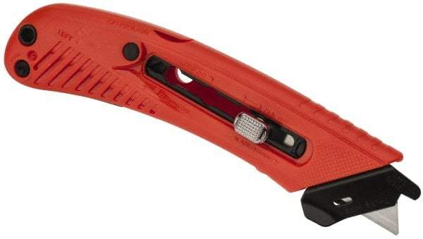 PHC - Retractable Utility Knife - 1-5/8" Blade, Red Plastic Handle, 1 Blade Included - Caliber Tooling