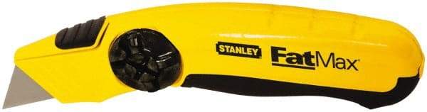 Stanley - Fixed Utility Knife - 2-3/8" Blade, Yellow & Black TPE Handle, 5 Blades Included - Caliber Tooling