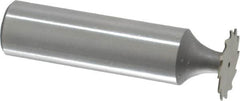 Whitney Tool Co. - 5/8" Diam x 0.02" Face Width, Cobalt, 12 Teeth, Shank Connection Woodruff Keyseat Cutter - Uncoated, 2-1/64" OAL x 1/2" Shank, Straight Teeth - Caliber Tooling