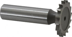 Whitney Tool Co. - 1-1/8" Diam x 1/8" Face Width, Cobalt, 16 Teeth, Shank Connection Woodruff Keyseat Cutter - Uncoated, 2-1/8" OAL x 1/2" Shank, Straight Teeth - Caliber Tooling