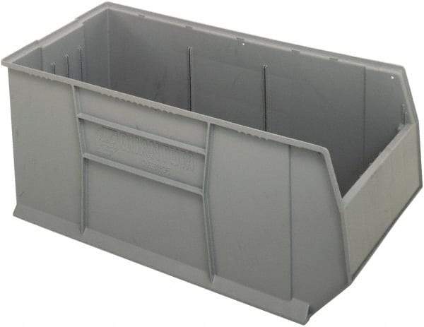 Quantum Storage - 175 Lb. Load Capacity, 41-7/8" Deep, Gray Polypropylene Hopper Stacking Bin - 17-1/2" High x 19-7/8" Wide x 41-7/8" Long - Caliber Tooling