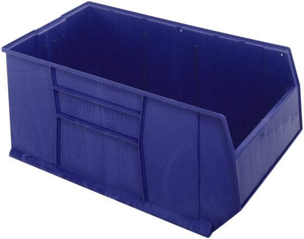 Quantum Storage - 175 Lb. Load Capacity, 41-7/8" Deep, Blue Polypropylene Hopper Stacking Bin - 17-1/2" High x 23-7/8" Wide x 41-7/8" Long - Caliber Tooling