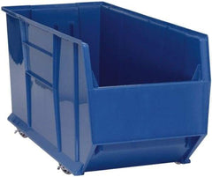 Quantum Storage - 175 Lb. Load Capacity, 41-7/8" Deep, Blue Polypropylene Hopper Stacking Bin - 17-1/2" High x 16-1/2" Wide x 41-7/8" Long - Caliber Tooling