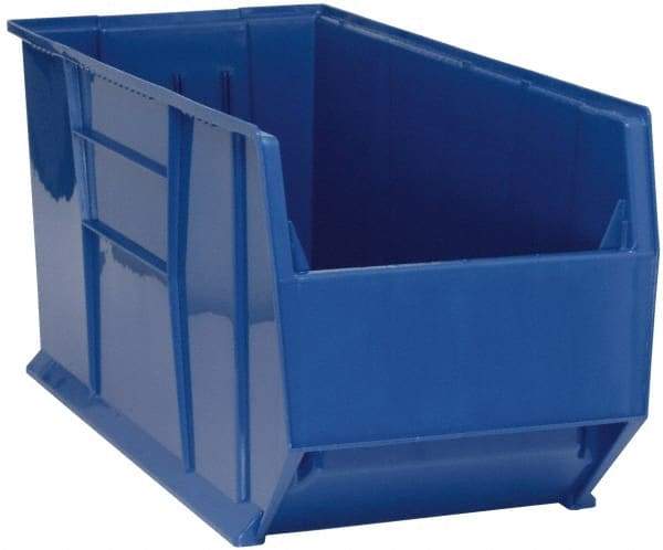 Quantum Storage - 175 Lb. Load Capacity, 41-7/8" Deep, Blue Polypropylene Hopper Stacking Bin - 17-1/2" High x 16-1/2" Wide x 41-7/8" Long - Caliber Tooling