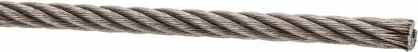 Value Collection - 1' Long, 3/16" Diam, Aircraft Cable - 2,900 Lb Breaking Strength, Material Grade 316, 7 x 19 Strand Core - Caliber Tooling