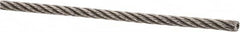 Value Collection - 1' Long, 3/32" Diam, Aircraft Cable - 700 Lb Breaking Strength, Material Grade 316, 7 x 7 Strand Core - Caliber Tooling