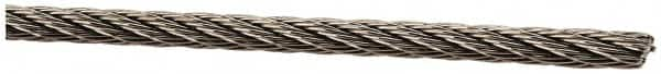 Value Collection - 1' Long, 1/8" Diam, Aircraft Cable - 1,360 Lb Breaking Strength, Material Grade 316, 7 x 7 Strand Core - Caliber Tooling