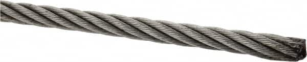 Loos & Co. - 3/16" Diam, Galvanized Steel Wire Rope - 4,200 Lb Breaking Strength, Material Grade Carbon Steel, 7 x 19 Strand Core - Caliber Tooling