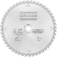 DeWALT - 14" Diam, 1" Arbor Hole Diam, 48 Tooth Wet & Dry Cut Saw Blade - Carbide-Tipped, General Purpose Action, Standard Round Arbor - Caliber Tooling