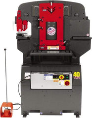 Edwards Manufacturing - 7-1/2" Throat Depth, 55 Ton Punch Pressure, 1" in 1/2" Punch Capacity Ironworker - 5 hp, 1 Phase, 230 Volts, 44-3/8" Wide x 55-1/4" High x 36-1/8" Deep - Caliber Tooling