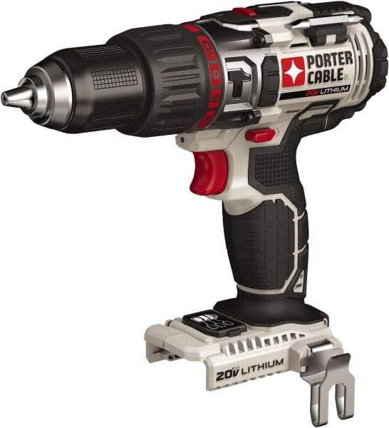 Porter-Cable - 20 Volt 1/2" Chuck Pistol Grip Handle Cordless Drill - 0-400 & 0-1600 RPM, Single-Sleeve Ratcheting Chuck, Reversible, Lithium-Ion Batteries Not Included - Caliber Tooling