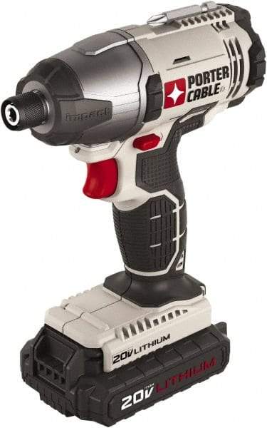 Porter-Cable - 1/4" Drive 20 Volt T-Handle Cordless Impact Wrench & Ratchet - 2,900 RPM, 124 Ft/Lb Torque, 2 Lithium-Ion Batteries Included - Caliber Tooling