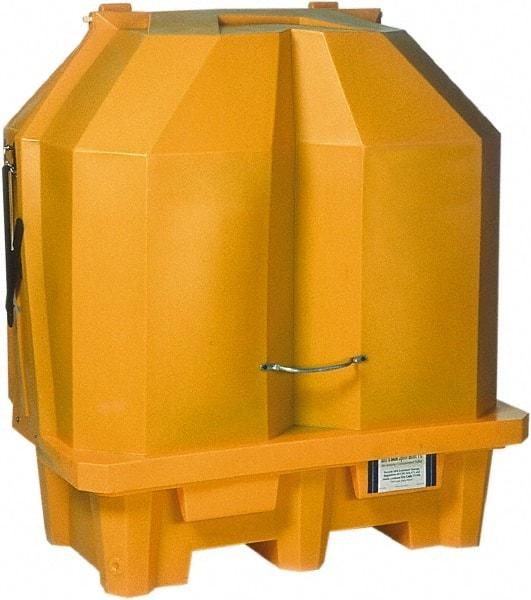 UltraTech - 66 Gal Sump, 3,000 Lb Capacity, 2 Drum, Polyethylene Spill Deck or Pallet - 57" Long x 31" Wide x 65" High, Liftable Fork, Inline Drum Configuration - Caliber Tooling