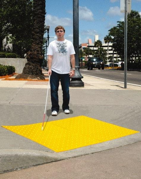 UltraTech - 3 Ft. Long x 2 Ft. Wide, Urethane Surface, Molded Bubble Entrance Matting - Outdoor, Heavy Traffic, Urethane, Yellow - Caliber Tooling