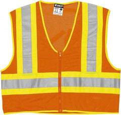 MCR Safety - Size M Flame Resistant/Retardant Orange General Purpose Vest - 24" Chest, ANSI 107-2015, Nonconductive Zipper Closure, 2 Pockets, Polyester - Caliber Tooling