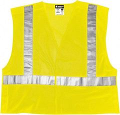 MCR Safety - Size M High Visibility Lime Mesh Breakaway Vest - 24" Chest, ANSI 107-2015, Hook & Loop Closure, Polyester - Caliber Tooling