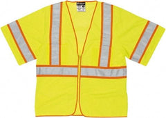 MCR Safety - Size L High Visibility Lime General Purpose Vest - 24.4" Chest, ANSI 107-2015, Zipper Closure, 2 Pockets, Polyester - Caliber Tooling