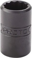 Proto - 9/16", 1/4" Drive, Standard Hand Socket - 12 Points, 7/8" OAL, Alloy Steel, Black Finish - Caliber Tooling