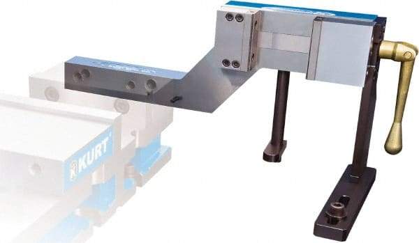 Kurt - 3-1/2" Jaw Width, 3-3/4" Jaw Opening Capacity, Horizontal Stationary Machine Vise - Manual Operation, 4,000 Lb Capacity, 1 Station, 20.86" Long x 271.51mm High x 1-1/4" Deep, 1.235" Jaw Height, 4,000 Lb Max Clamp Force, Ductile Iron - Caliber Tooling