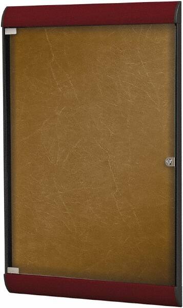 Ghent - 42.13" Wide x 27-3/4" High Enclosed Cork Bulletin Board - Vinyl, Navy Blue - Caliber Tooling