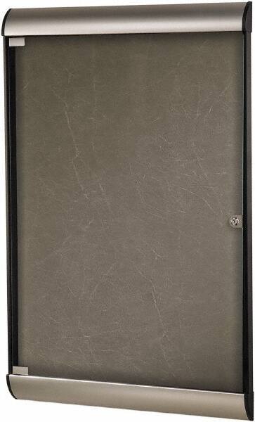 Ghent - 59.13" Wide x 36" High Enclosed Cork Bulletin Board - Natural Cork, Aluminum Frame - Caliber Tooling