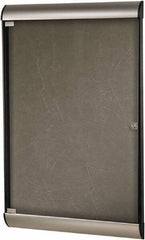 Ghent - 59.13" Wide x 36" High Enclosed Cork Bulletin Board - Natural Cork, Aluminum Frame - Caliber Tooling