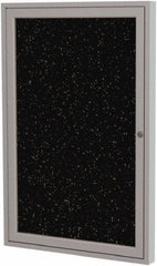 Ghent - 36" Wide x 30" High Enclosed Cork Bulletin Board - Rubber, Tan Speckled - Caliber Tooling