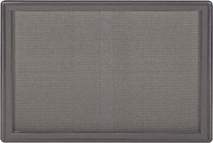 Ghent - 47" Wide x 34" High Enclosed Cork Bulletin Board - Fabric Covered, Black - Caliber Tooling