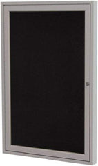 Ghent - 36" Wide x 30" High Enclosed Cork Bulletin Board - Rubber, Black - Caliber Tooling