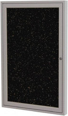 Ghent - 36" Wide x 24" High Enclosed Cork Bulletin Board - Rubber, Tan Speckled - Caliber Tooling