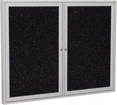 Ghent - 48" Wide x 36" High Enclosed Cork Bulletin Board - Rubber, Confetti (Color) - Caliber Tooling