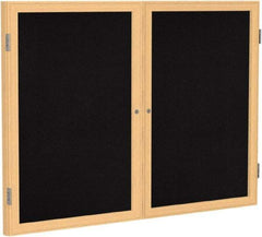 Ghent - 48" Wide x 36" High Enclosed Cork Bulletin Board - Rubber, Black - Caliber Tooling