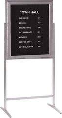 Ghent - 1 Door, 30 Inch Wide x 36 Inch High, Acrylic Enclosed Letter Board - Silver Satin - Caliber Tooling