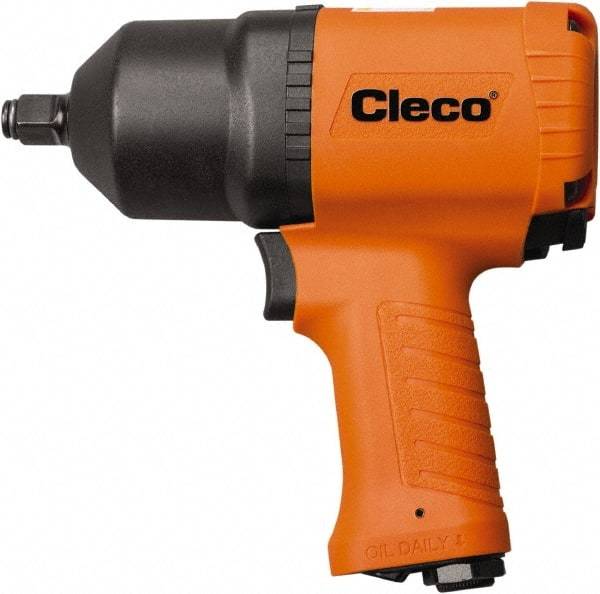 Cleco - 1/2" Drive, 8,500 RPM, 780 Ft/Lb Torque Impact Wrench - Pistol Grip Handle, 1,200 IPM, 40.5 CFM, 90 psi, 1/4" NPT Inlet - Caliber Tooling