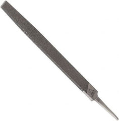 Anglo American - 4" Long, Second Cut, Flat American-Pattern File - Double Cut, 0.1" Overall Thickness, Tang - Caliber Tooling