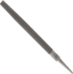 Anglo American - 14" Long, Second Cut, Half Round American-Pattern File - Double Cut, 0.37" Overall Thickness, Tang - Caliber Tooling