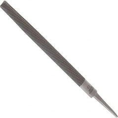 Anglo American - 12" Long, Second Cut, Half Round American-Pattern File - Double Cut, 0.32" Overall Thickness, Tang - Caliber Tooling