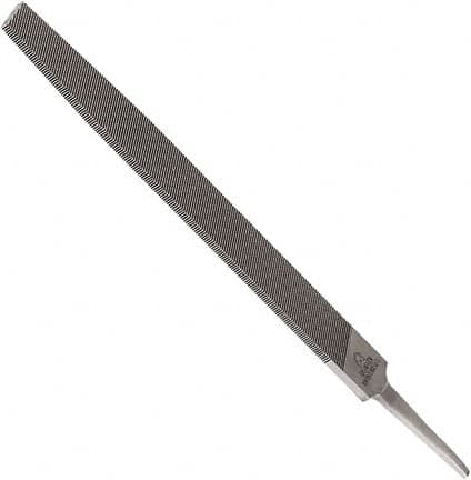 Anglo American - 12" Long, Second Cut, Flat American-Pattern File - Double Cut, 0.26" Overall Thickness, Tang - Caliber Tooling