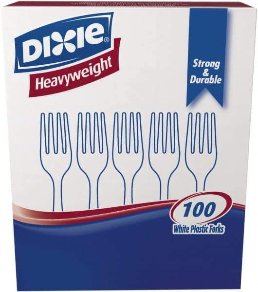 Dixie - Dixie Plastic Tableware, Heavyweight Forks - White - Caliber Tooling