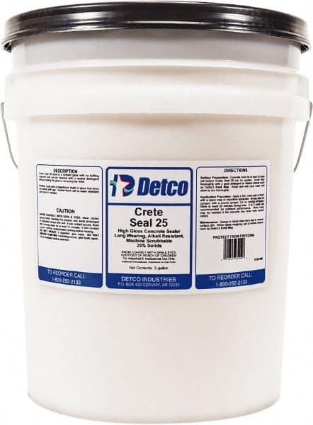 Detco - 5 Gal Pail Glossy Clear Sealer - 400 Sq Ft/Gal Coverage, <100 g/L g/L VOC Content - Caliber Tooling